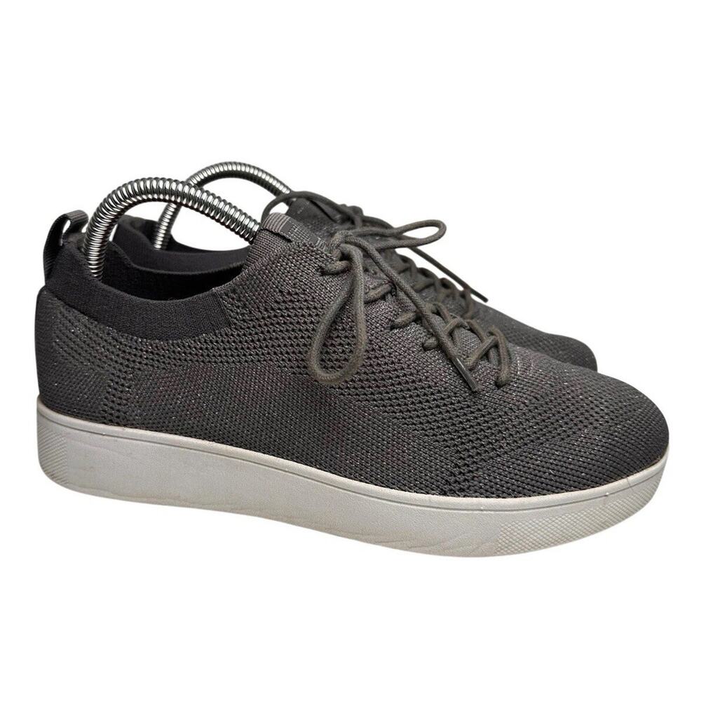 FitFlop‎ Women 7.5 Rally Knit Trainer Sneakers Metallic Gray Shimmer Activewear - Picture 14 of 16